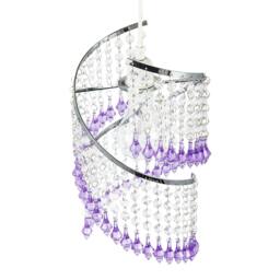 Rackhams Modern Spiral Waterfall Pendant Shade with Purple and Clear Acrylic - thumbnail 3