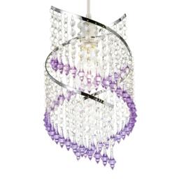 Rackhams Modern Spiral Waterfall Pendant Shade with Purple and Clear Acrylic - thumbnail 5