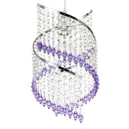 Rackhams Modern Spiral Waterfall Pendant Shade with Purple and Clear Acrylic - thumbnail 4