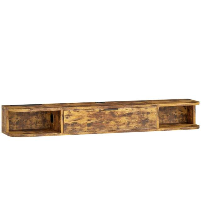 Rackhams 120 cm Floating TV Unit for TVs up to 50 Inch - Rustic Brown