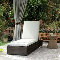 Rackhams Rattan Sun Lounger, Recliner Chair, Adjustable Back, Brown - 195cmx 68cmx31cm - Brown - 1 - thumbnail 1