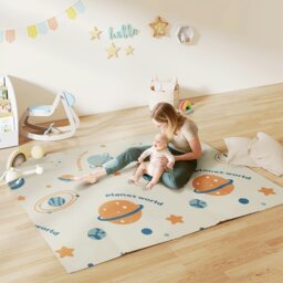 Rackhams Baby Play Mat, Foldable Activity Playmat, Astronaut & Planet Theme - multicoloured - 1.5H x 177L x 146W cm - Astronaut & Planet Theme - thumbnail 4