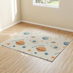 Rackhams Baby Play Mat, Foldable Activity Playmat, Astronaut & Planet Theme - multicoloured - 1.5H x 177L x 146W cm - Astronaut & Planet Theme - thumbnail 5