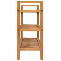 Rackhams Shoe Rack with 3 Shelves 100x27x60 cm Solid Oak Wood - thumbnail 3