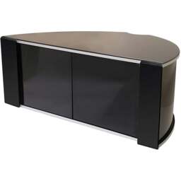"Rackhams Sirius 850 Remote Friendly BeamThru Glass Door Gloss Black with Silver Trims Cabinet up to 40"" LCD/Plasma/LED TV Stand" - thumbnail 3