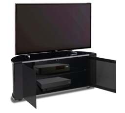 "Rackhams Sirius 850 Remote Friendly BeamThru Glass Door Gloss Black with Silver Trims Cabinet up to 40"" LCD/Plasma/LED TV Stand" - thumbnail 4