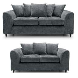 Rackhams Monaco Chenille Fabric Sofa Suite - Purple - thumbnail 2