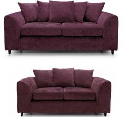 Rackhams Monaco Chenille Fabric Sofa Suite - Purple - thumbnail 1