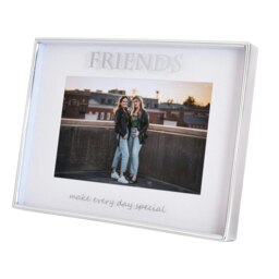 Rackhams Contemporary Silver Plated Friends 4x6 Picture Frame for Wall or Table - thumbnail 2