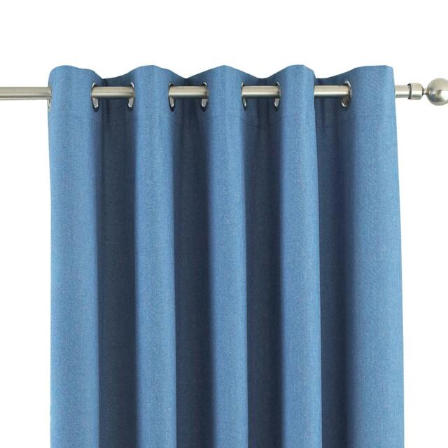 Rackhams Eclipse Blackout Eyelet Curtains - Denim - 66 x 90in (168 x 229cm) - Denim - 100% Polyester - image 1
