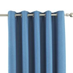 Rackhams Eclipse Blackout Eyelet Curtains - Denim - 66 x 90in (168 x 229cm) - Denim - 100% Polyester