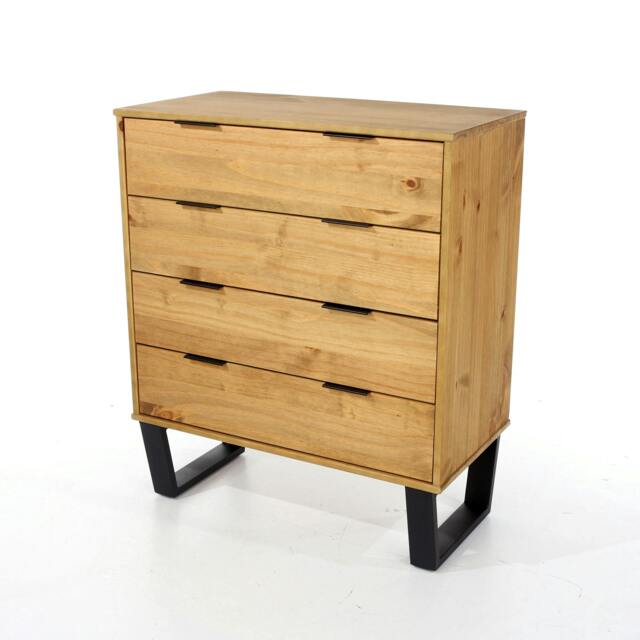 Rackhams Texas 4 Drawer Chest of Drawers - antique waxed pine