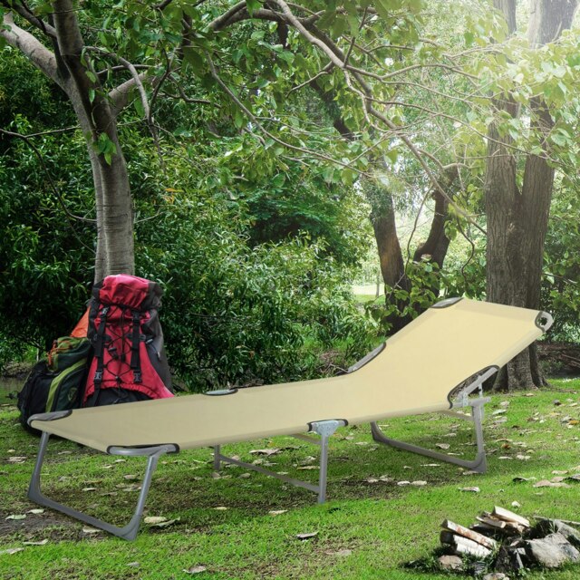 Rackhams Camping Cot Picnic Sun Lounger Portable Folding Chaise Chair Patio - image 1