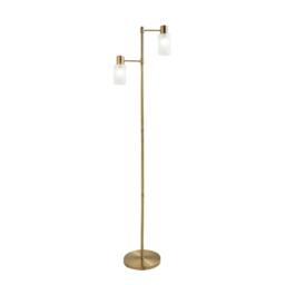 Rackhams Maya 2-Light Antique Brass Floor Lamp - thumbnail 2