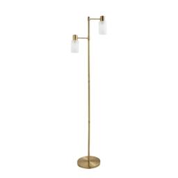 Rackhams Maya 2-Light Antique Brass Floor Lamp - thumbnail 3