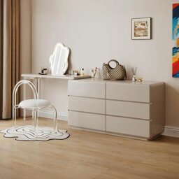 Rackhams Dominic Dressing Table With Sideboard and LED Mirror - NO Chair - thumbnail 1