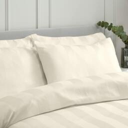 Rackhams So Soft Satin Stripe Standard Pillowcase Pack of 4 Cream - Standard - Cream