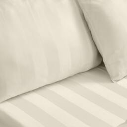 Rackhams So Soft Satin Stripe Standard Pillowcase Pack of 4 Cream - Standard - Cream - thumbnail 2