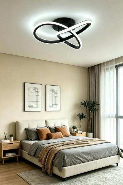 Rackhams Modern LED Ceiling Light - Black - One Size - image 1