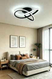 Rackhams Modern LED Ceiling Light - Black - One Size - thumbnail 1