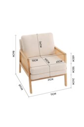 Rackhams White Teddy Fur Rattan Armrest Sofa Cushioned Armchair - White - thumbnail 6