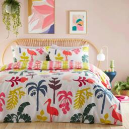 Rackhams Marula Tropical Duvet Cover Set - Multicoloured - King - Multicoloured - 50% Cotton/50% Polyester