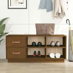 Rackhams Shoe Bench Honey Brown 100x34x45 cm Solid Wood Pine - thumbnail 1