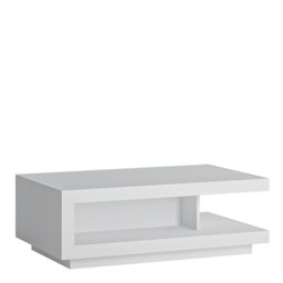 Rackhams Lyon Designer Coffee Table in White and High Gloss - White and High Gloss - White - 68.1