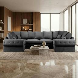 Rackhams Verona U Shape Sofa - Grey Kensington - U Shape - thumbnail 1