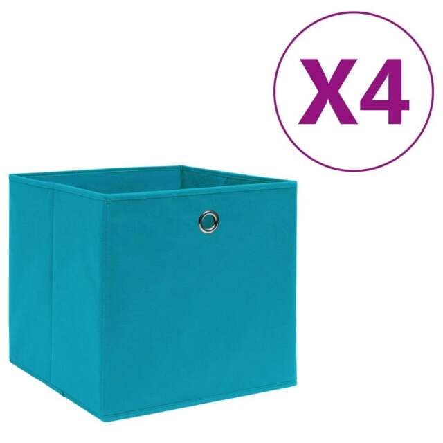 Rackhams Storage Boxes 4 pcs Non-woven Fabric 28x28x28 cm Baby Blue