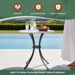 Rackhams Marble Top Bistro Table, 60cm Round Top with 20mm Marble - thumbnail 4