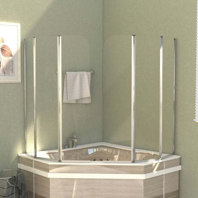 Rackhams Bath Enclosures 2 pcs 104x130 cm Tempered Glass Transparent