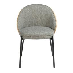 Rackhams Grey Fabric and Walnut Chair 4115 - thumbnail 2