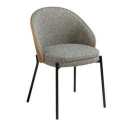 Rackhams Grey Fabric and Walnut Chair 4115 - thumbnail 1