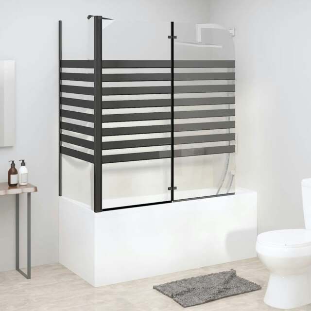 Rackhams Stripe Bath Enclosure 120x68x130 cm Tempered Glass