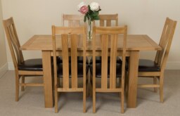 Rackhams Hampton Small Oak Extending Dining Table with Princeton Oak Chairs - Natural Oak - 6 chairs - thumbnail 4