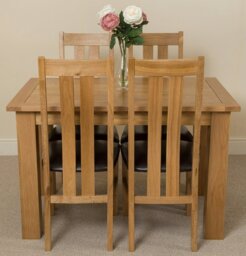 Rackhams Hampton Small Oak Extending Dining Table with Princeton Oak Chairs - Natural Oak - 6 chairs - thumbnail 3