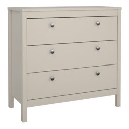 Rackhams Barcelona Chest 3 Drawers in Cashmere - Cashmere - Matt - Melamine - thumbnail 2