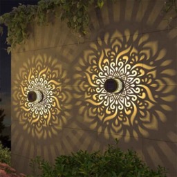 Rackhams Solar-Powered Waterproof Mandala Pattern Sensor Wall Light - thumbnail 2