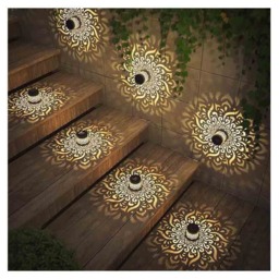 Rackhams Solar-Powered Waterproof Mandala Pattern Sensor Wall Light - thumbnail 6