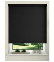Rackhams Black Trimmable Thermal Blackout Roller Blinds - 95cm - thumbnail 3