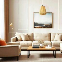 Rackhams Modern Designer Glass Pendant Lamp Shade Wrapped in Natural Oatmeal Linen Fabric - thumbnail 6