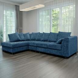 Rackhams Monaco Chenille Fabric 5 Seater L Shaped Corner Sofa - Beige - Left Hand Facing - thumbnail 6