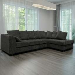 Rackhams Monaco Chenille Fabric 5 Seater L Shaped Corner Sofa - Beige - Left Hand Facing - thumbnail 5