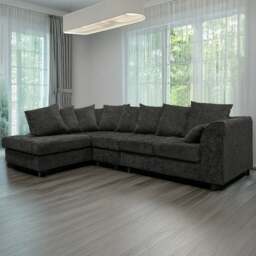 Rackhams Monaco Chenille Fabric 5 Seater L Shaped Corner Sofa - Beige - Left Hand Facing - thumbnail 4