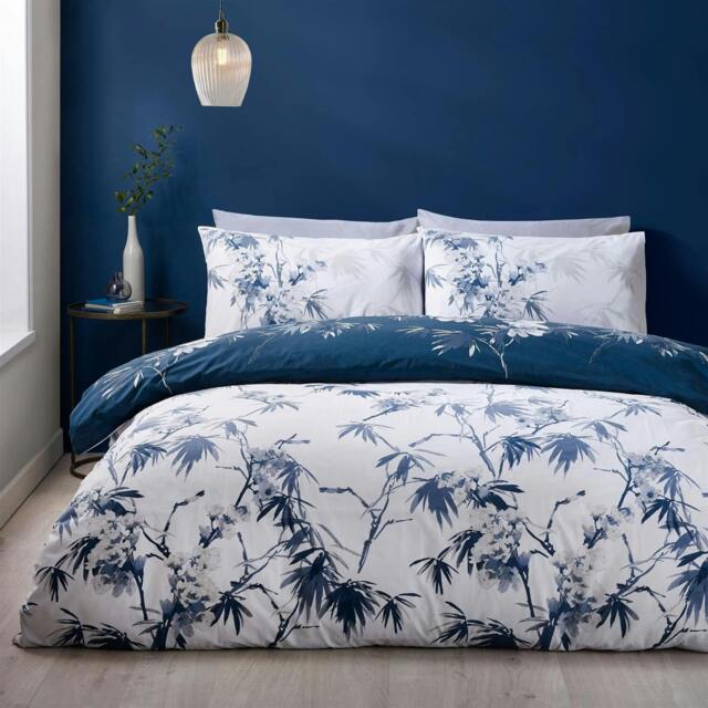 Rackhams Kyoto Floral Blue Duvet Cover Set - Super King