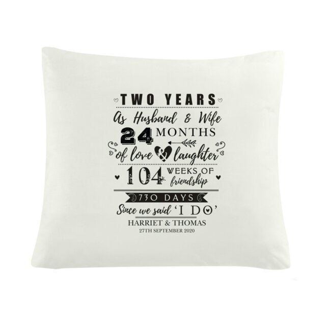 Rackhams Personalised 2nd Anniversary Cushion - image 1