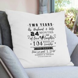 Rackhams Personalised 2nd Anniversary Cushion - thumbnail 2