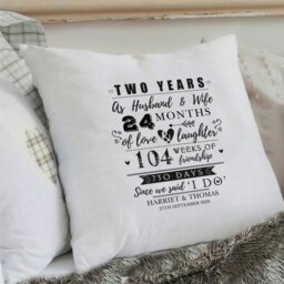 Rackhams Personalised 2nd Anniversary Cushion - thumbnail 4