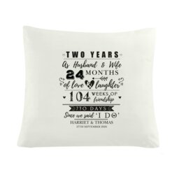 Rackhams Personalised 2nd Anniversary Cushion